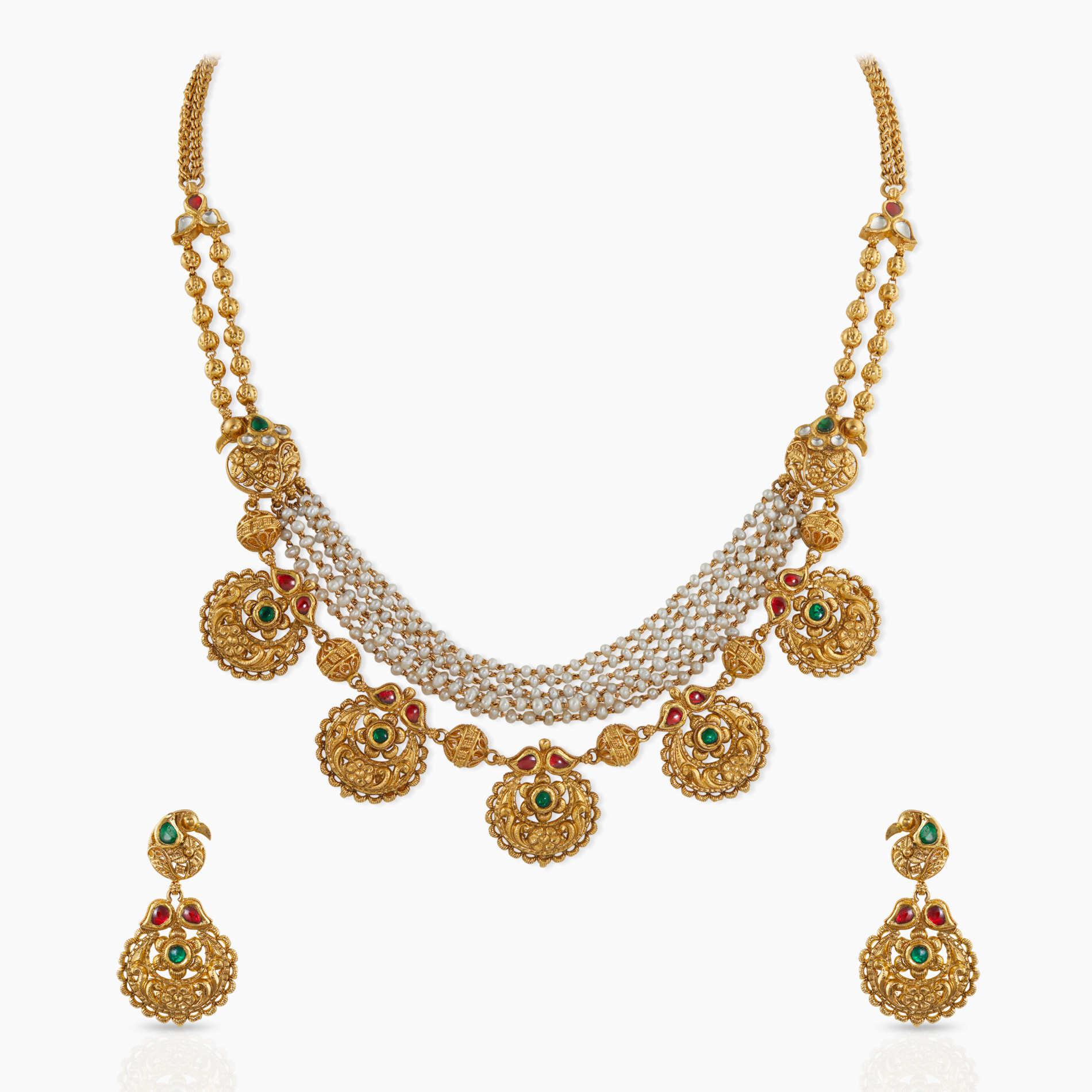 Golden Swan Necklace Set