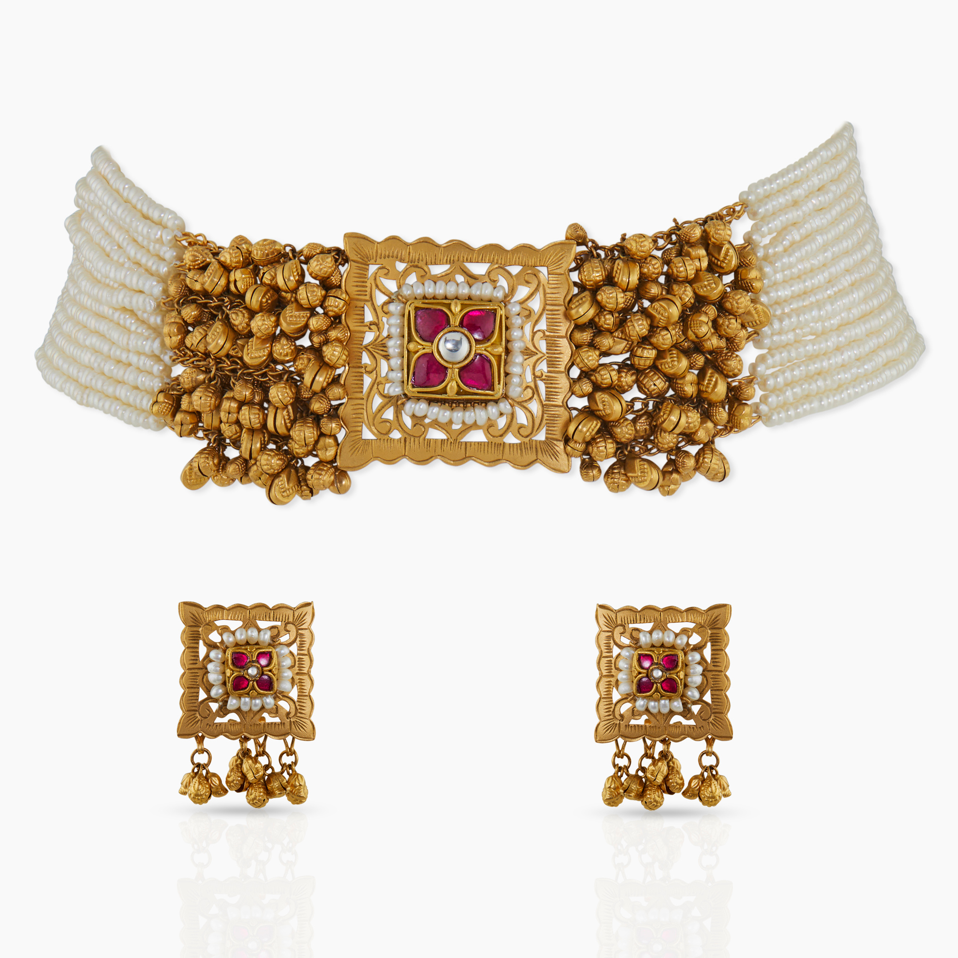 Pearl Choker with Ghungroo