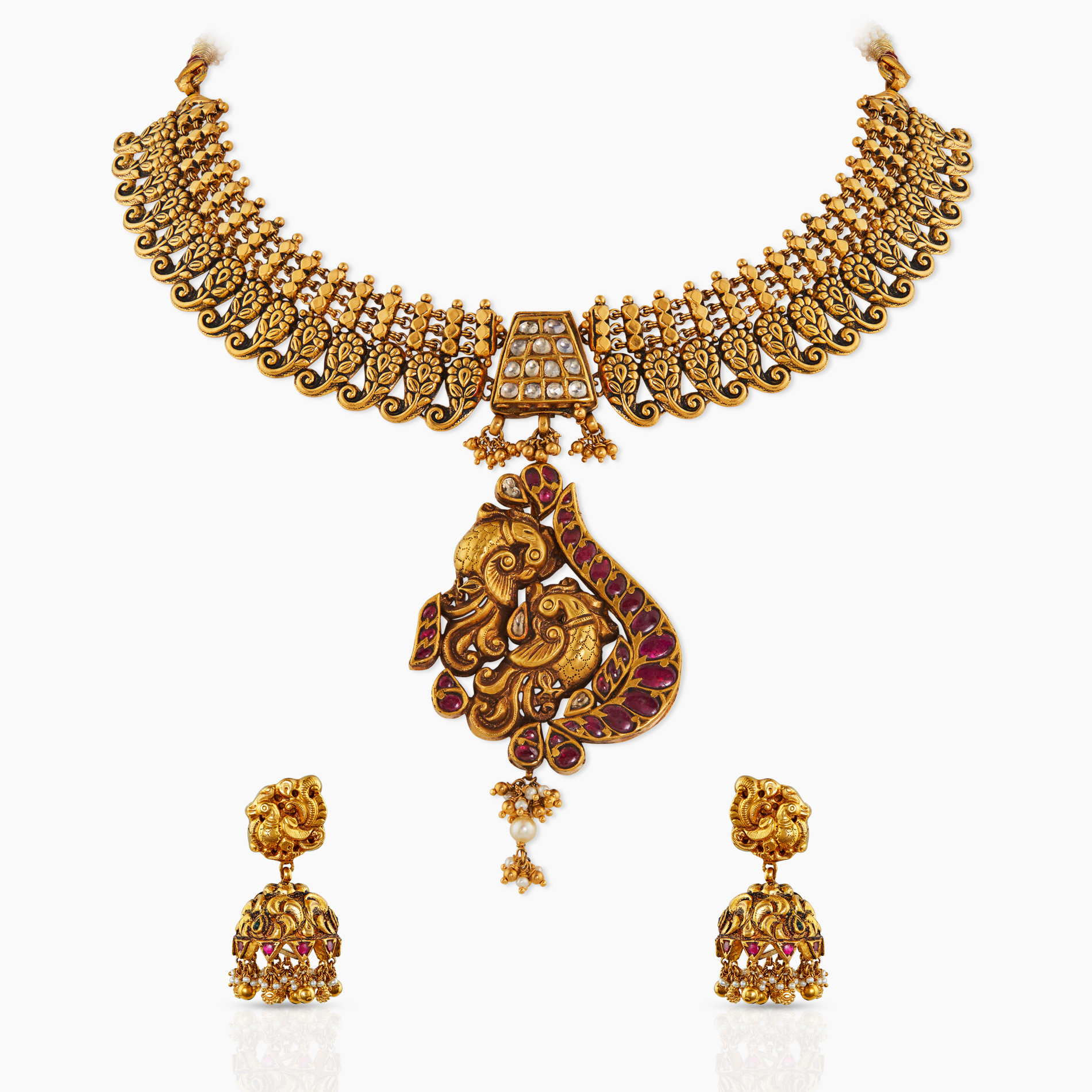 Mayuri Necklace Set with Jhumka