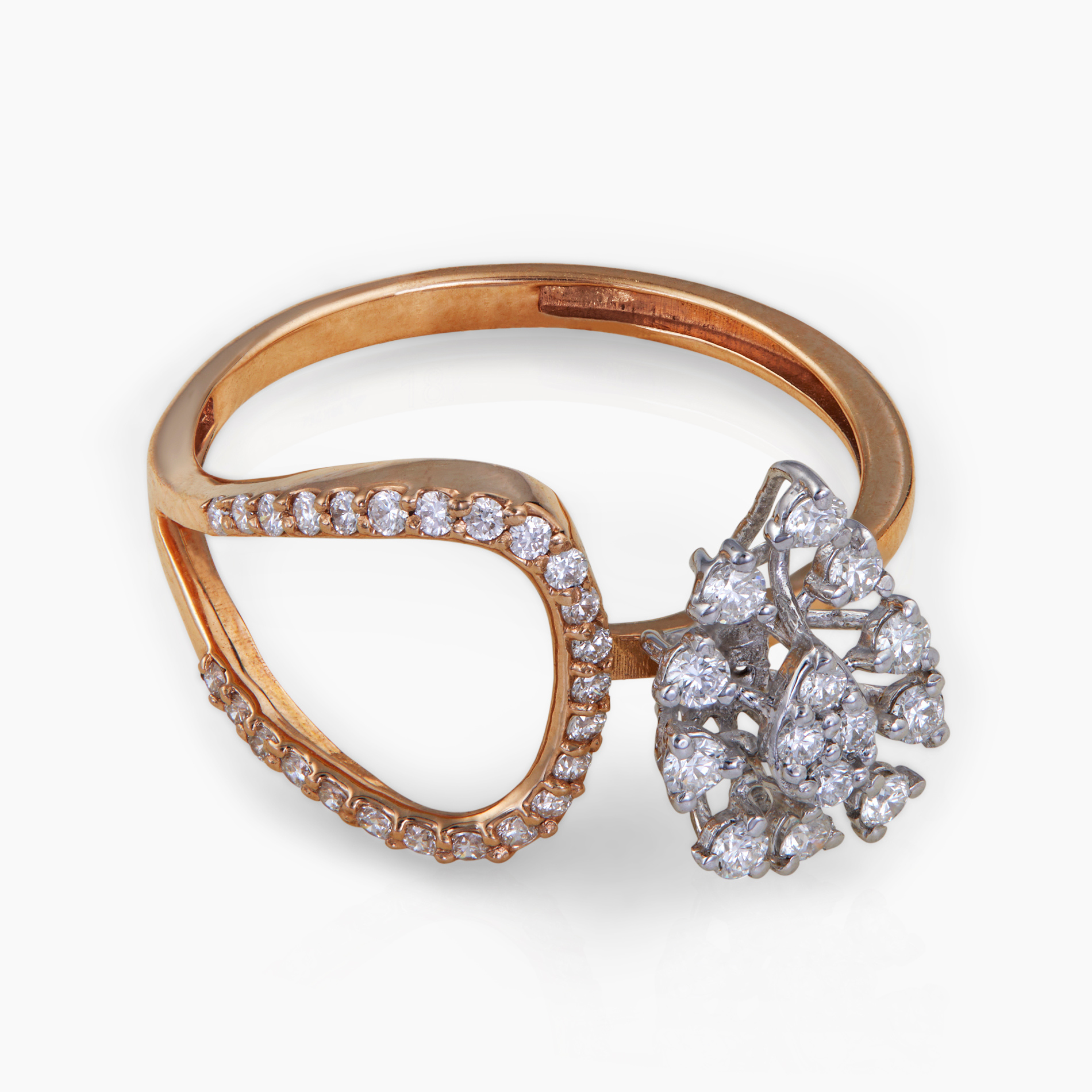 Classic Leaf Cluster Diamond Halo Ring