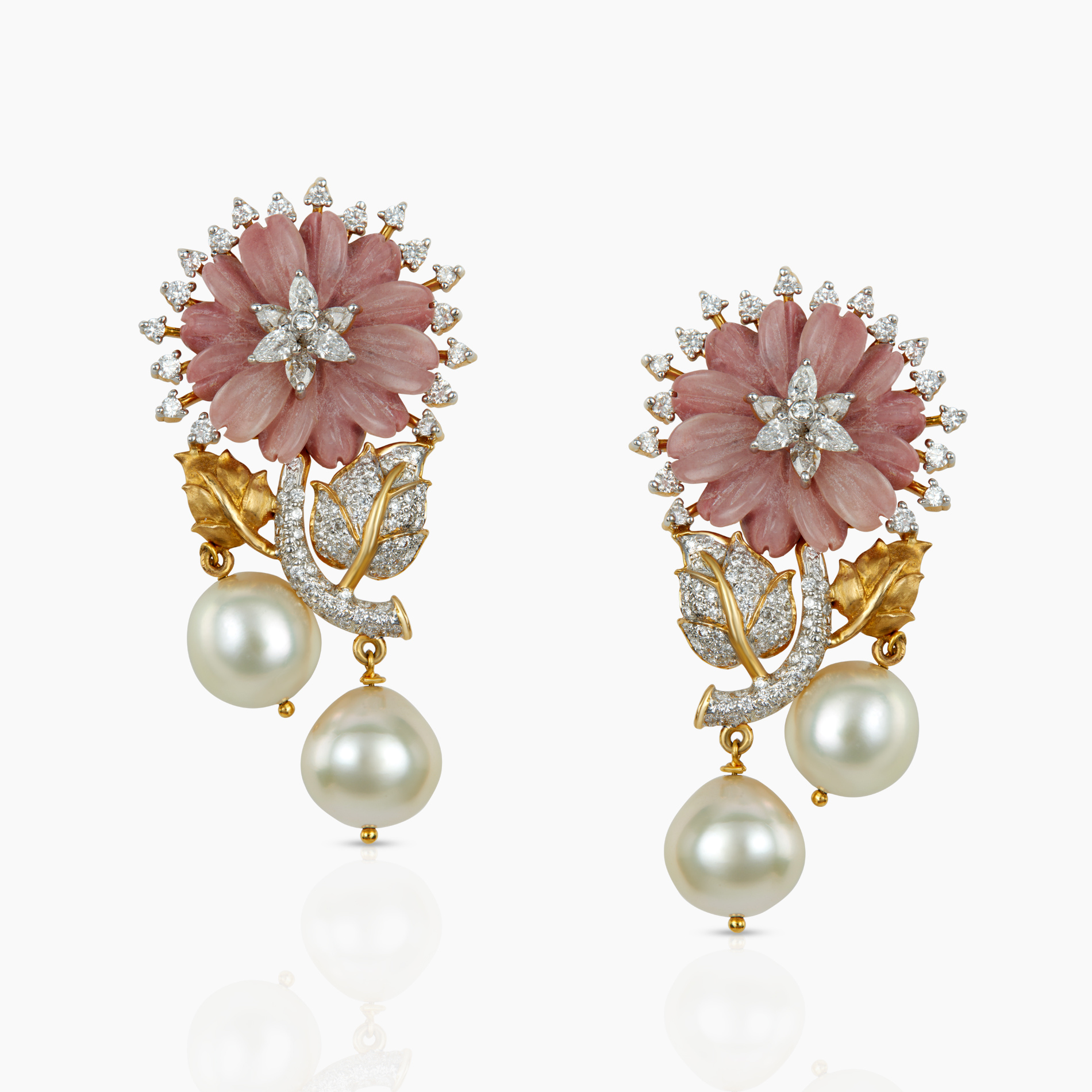 Mordern Pink Flower Earrings