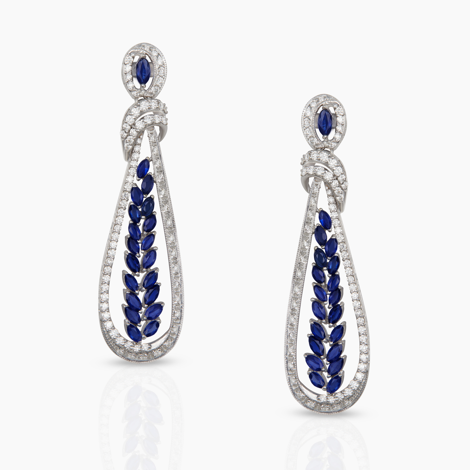 Mordern Long Blue Earrings
