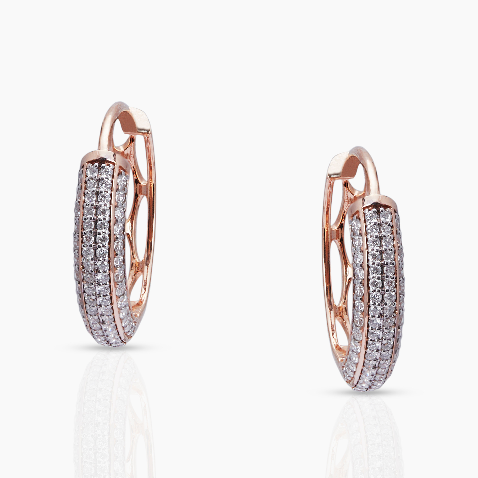 Rose Gold Diamond Hoop Balis