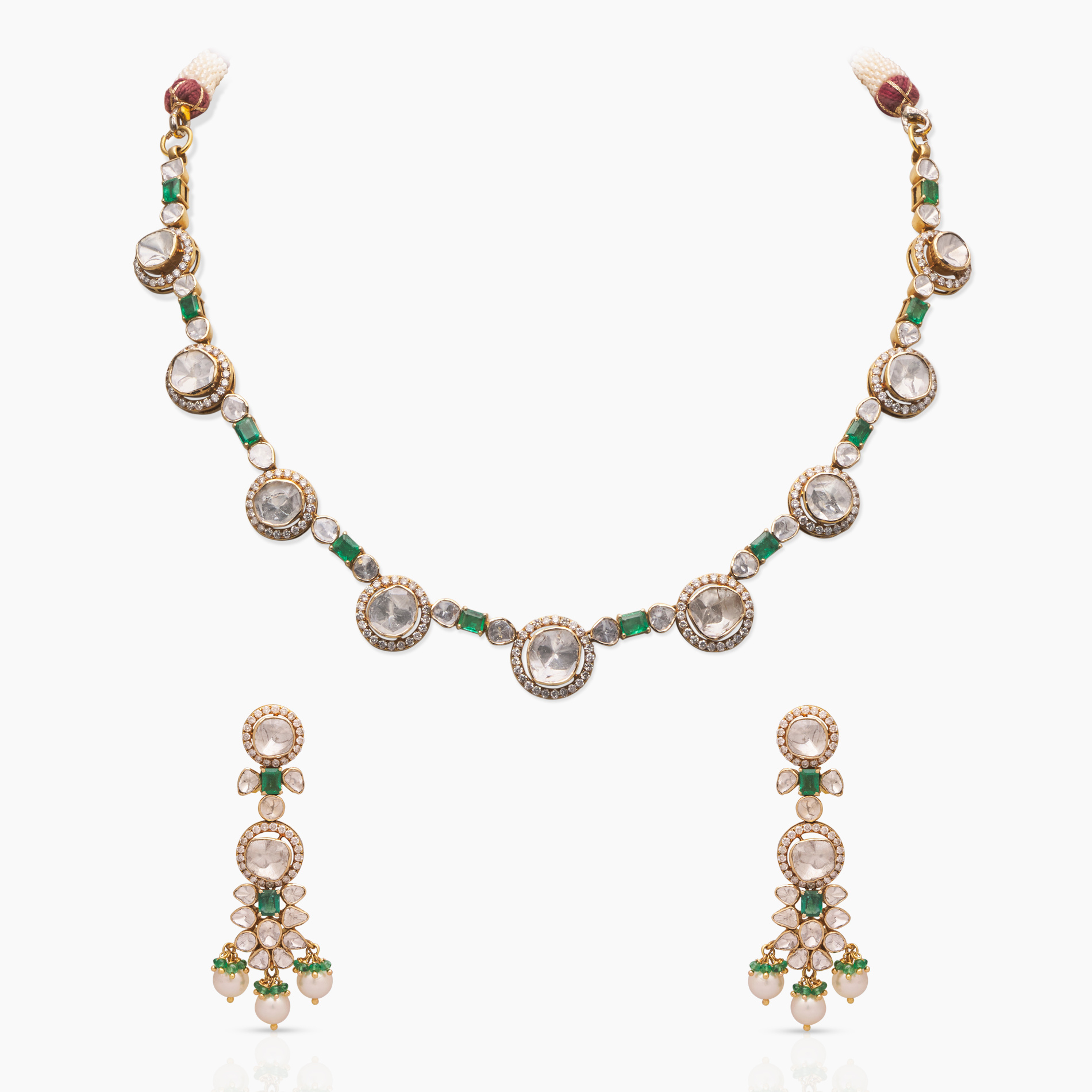 Urban Emerlad & Polki Neckset