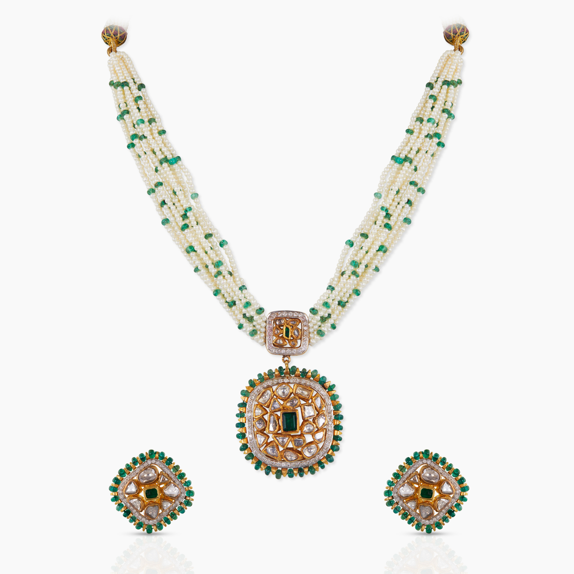 Emerald & Pearl Pendentset