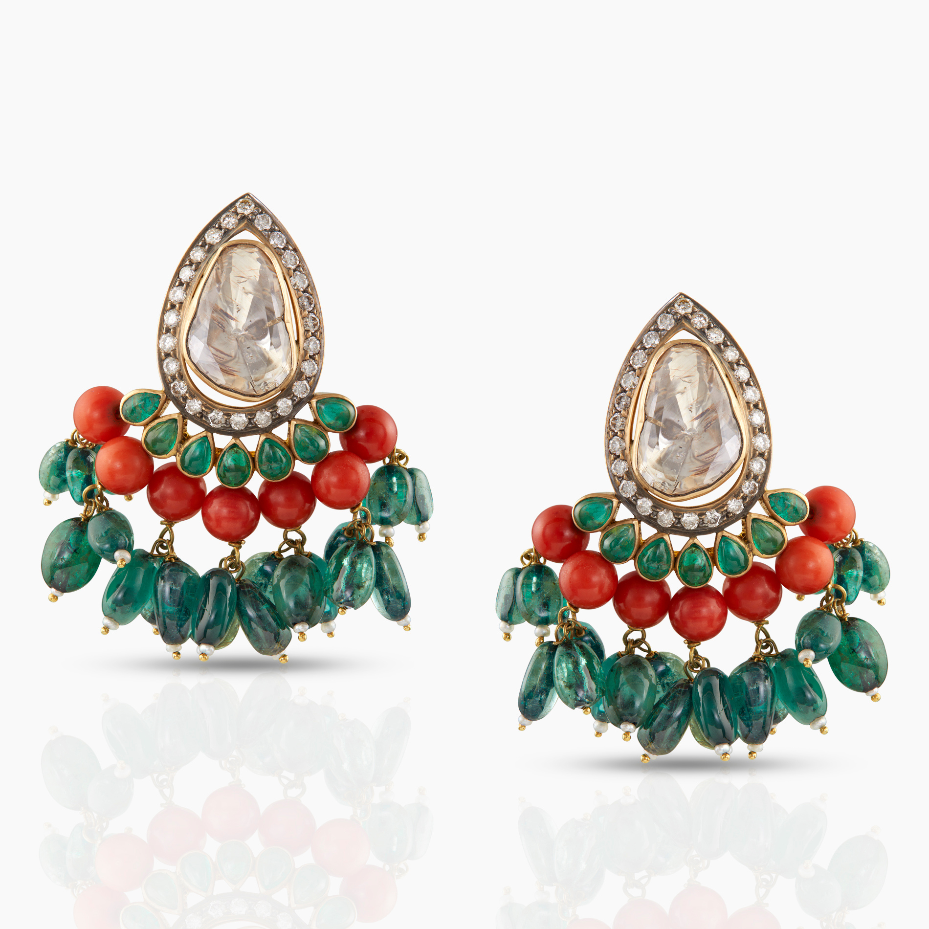 India Tricolor Tapa Studs