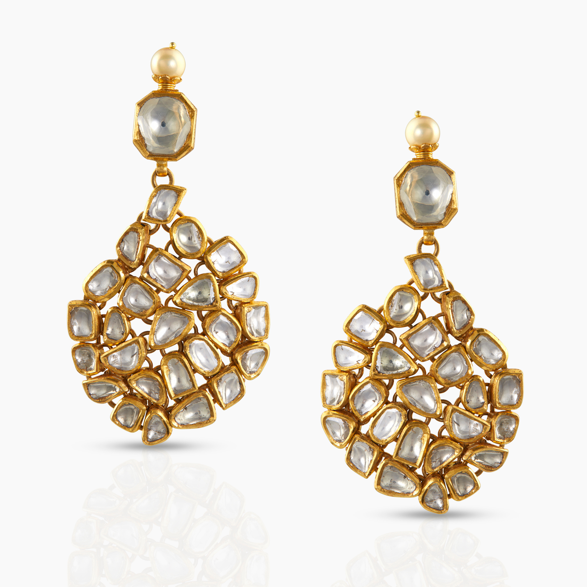 Uneven Polki Earrings