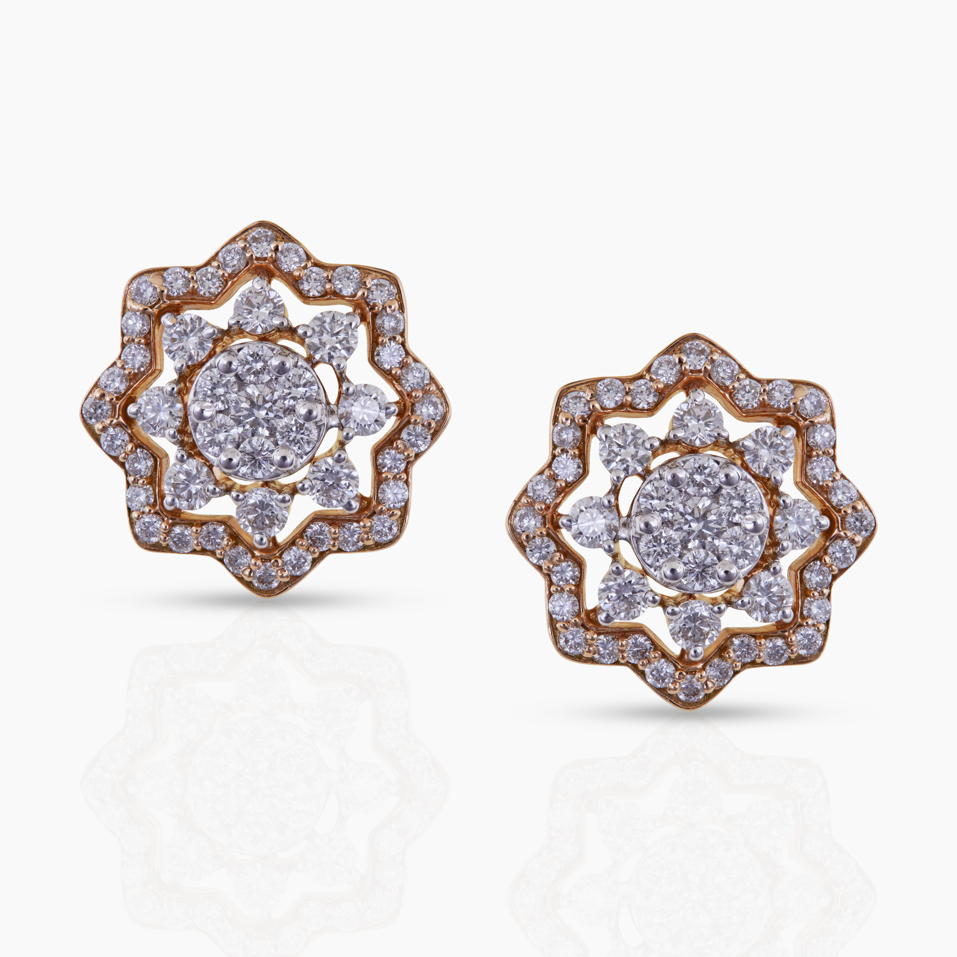 Star Shaped Diamonds Studs