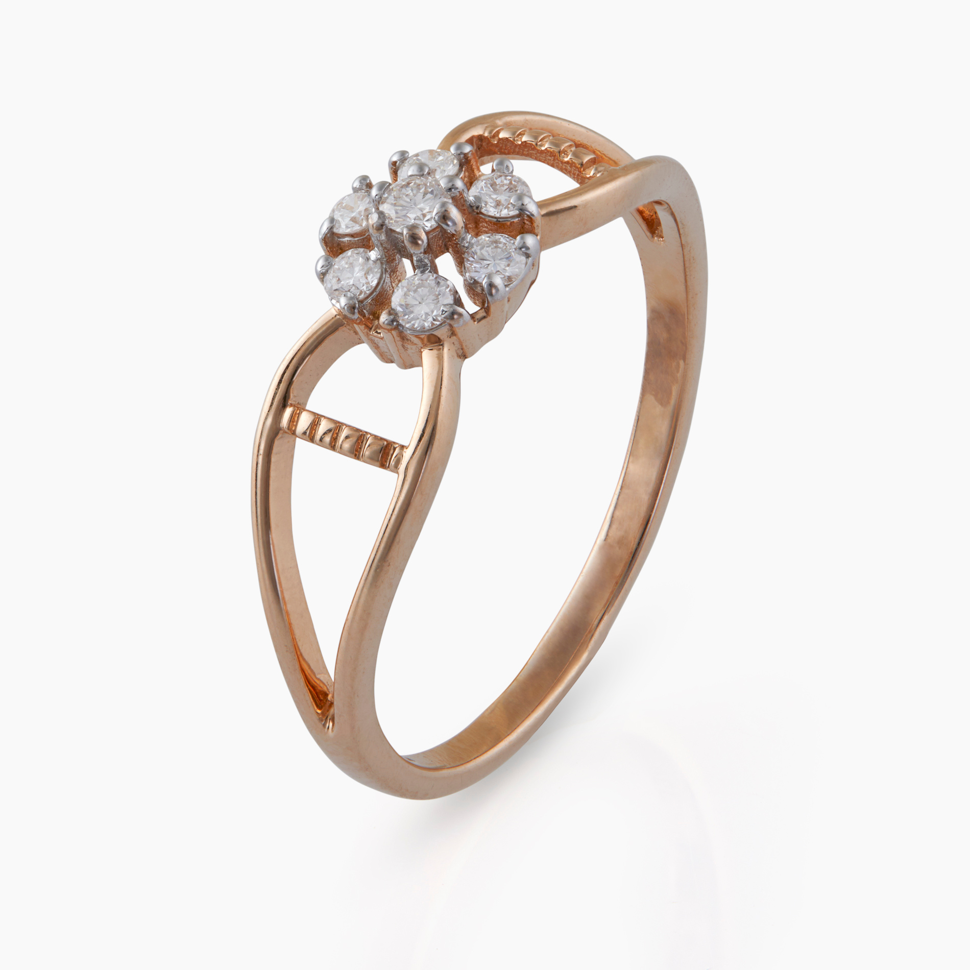 Flower Top Halo Sleek Ring