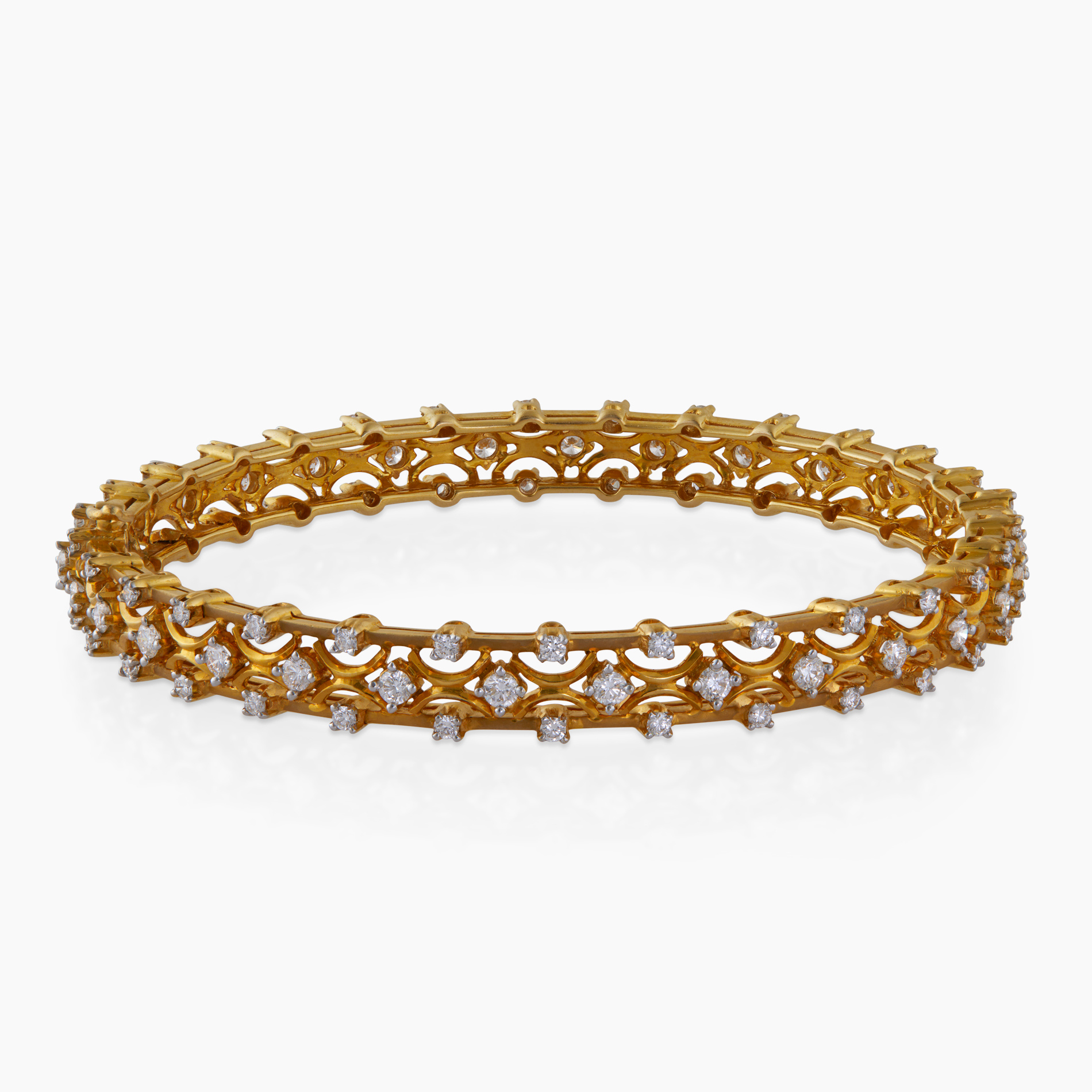 Braided Gold & Diamond Bangle