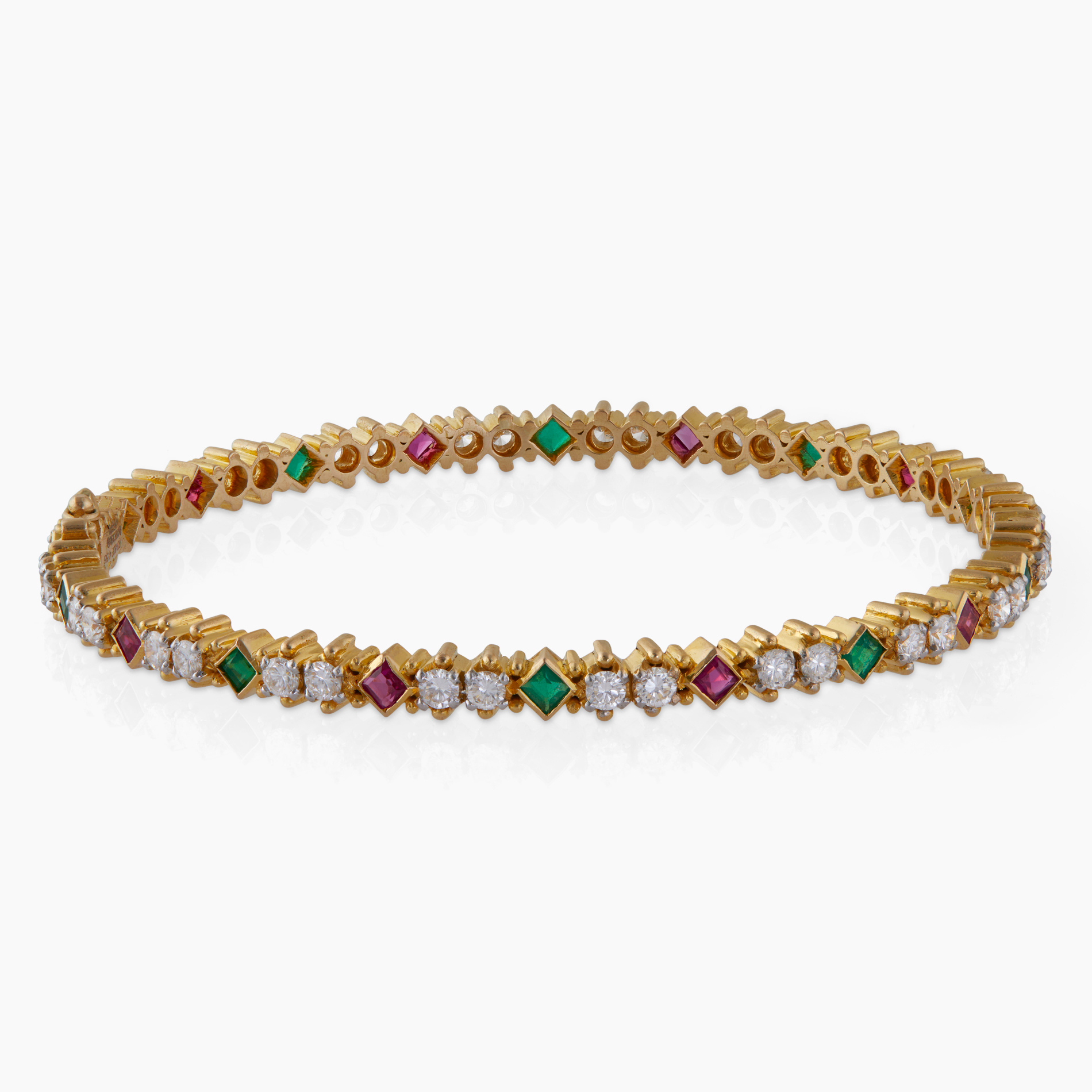 Regal Tricolor Diamond Bangles