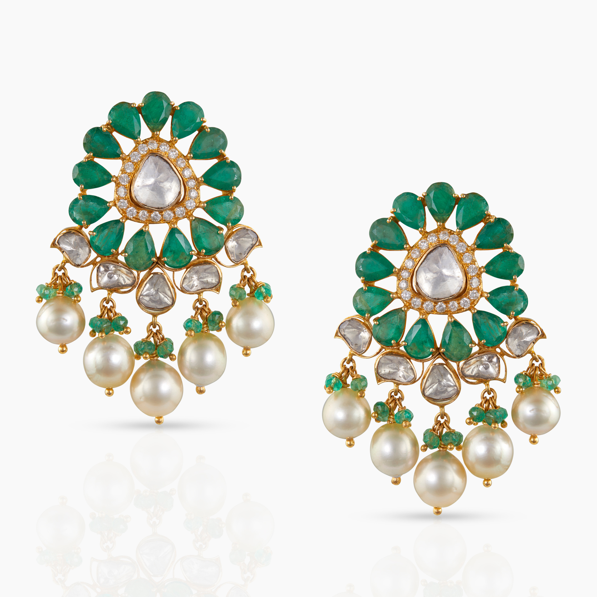 Pearl and Emerald Earrings