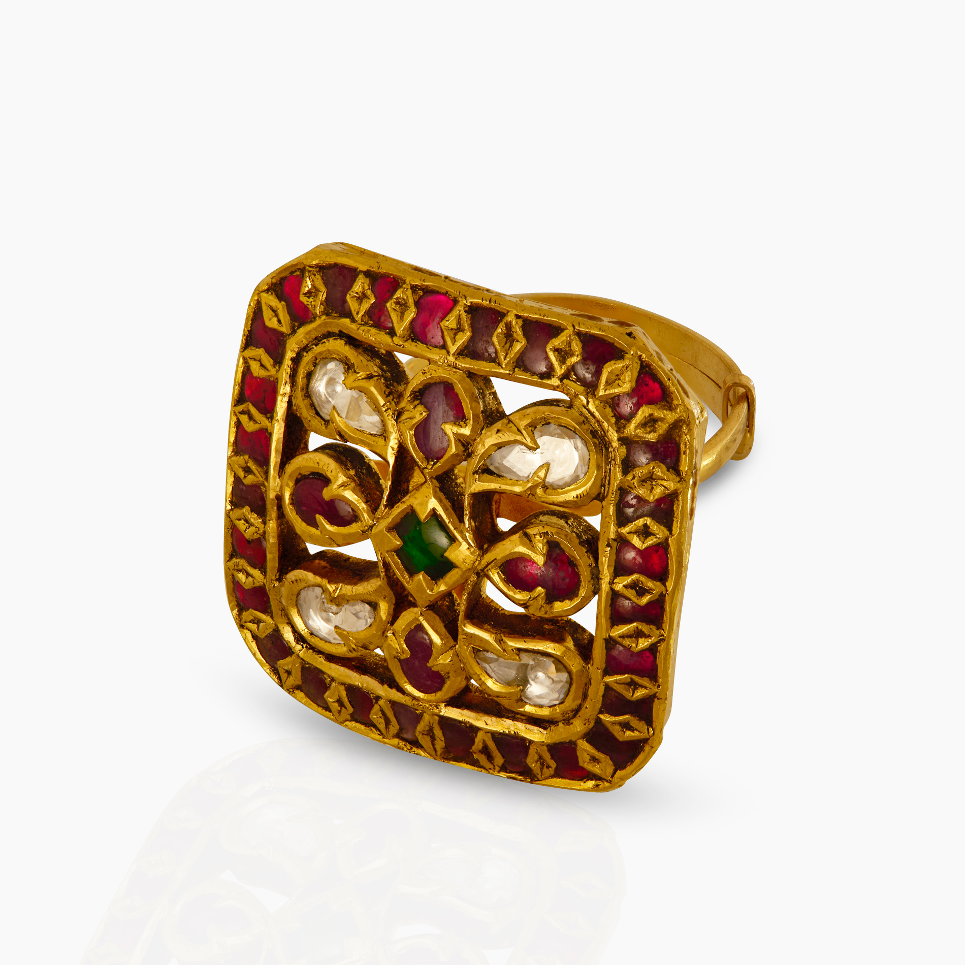 Square Flower Top Ring