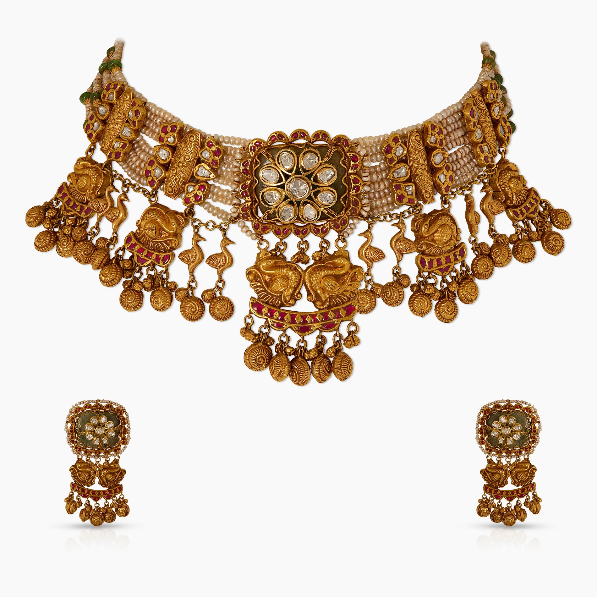 Pearl Peacock Chokerset