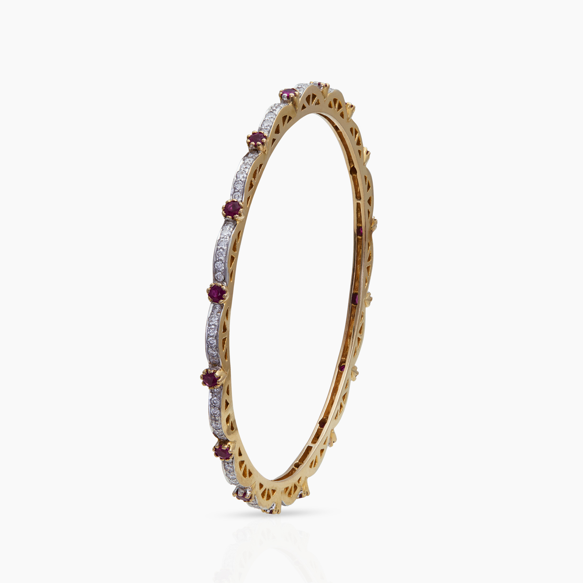 Curved Shell Ruby Bangle