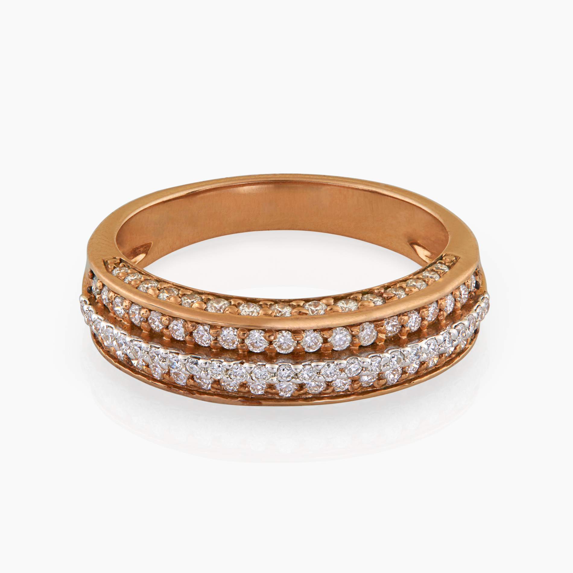 Eternal Rose Gold Band with Round Diamonds